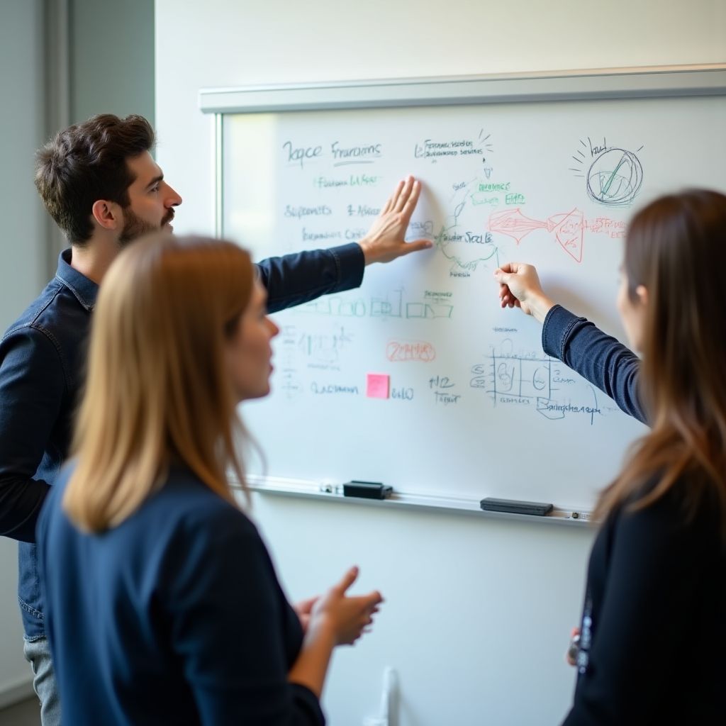 El equipo de FinanzasClaras en una reunión de planificación.