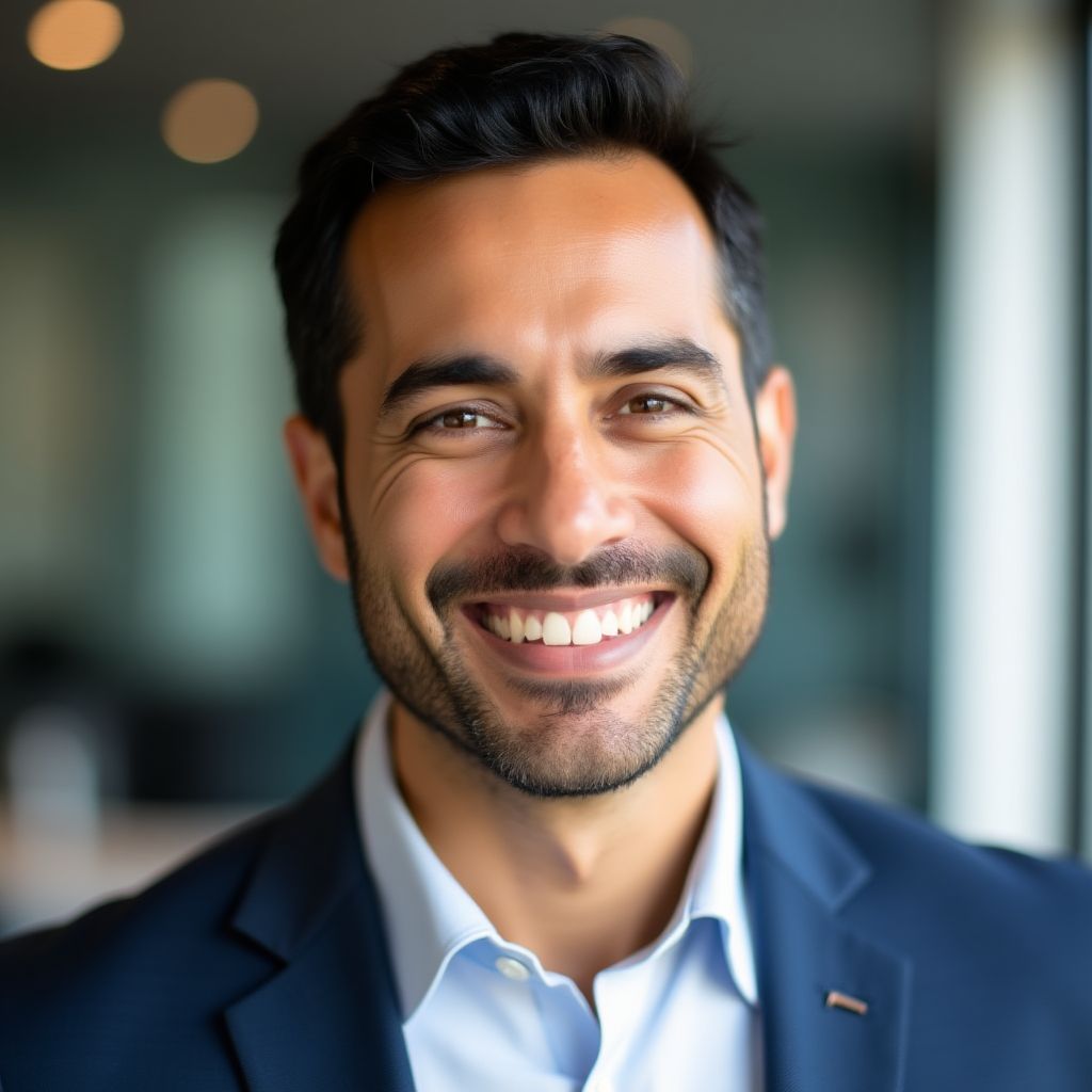 Retrato de Ricardo Morales, un hombre sonriente de unos 40 años.