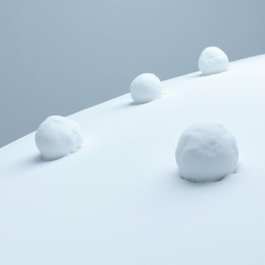 Varias bolas de nieve rodando y creciendo, representando el método de bola de nieve para pagar deudas.