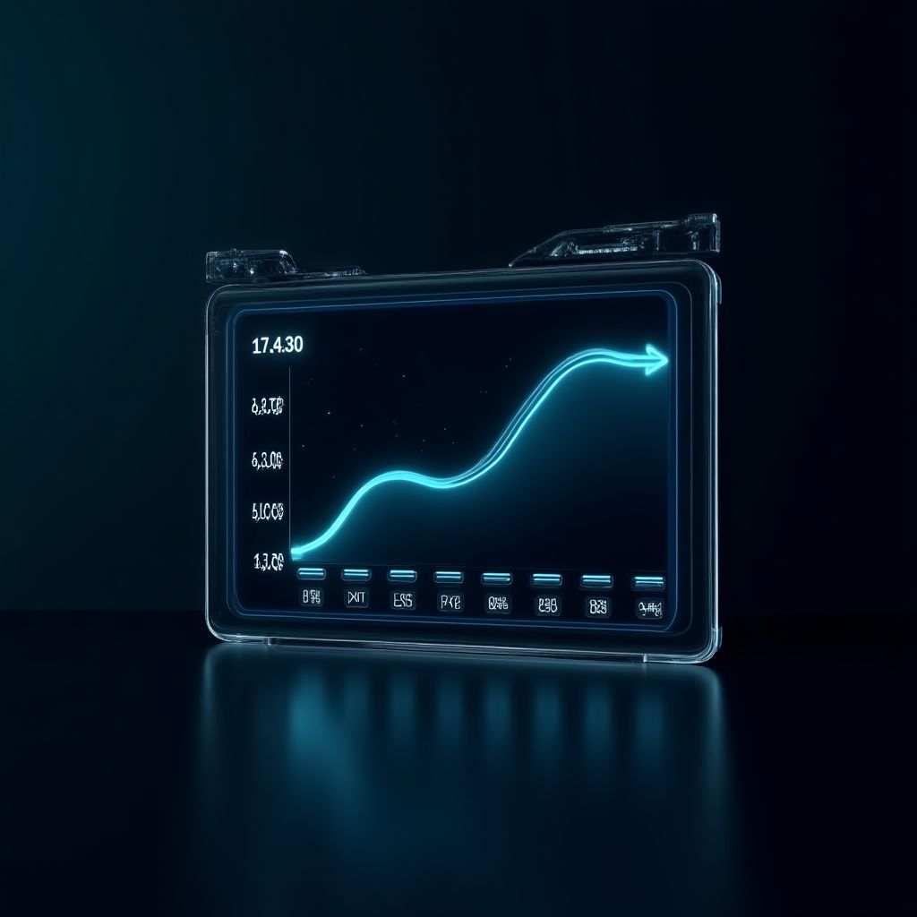 Una calculadora gráfica mostrando el crecimiento de una inversión a lo largo del tiempo.